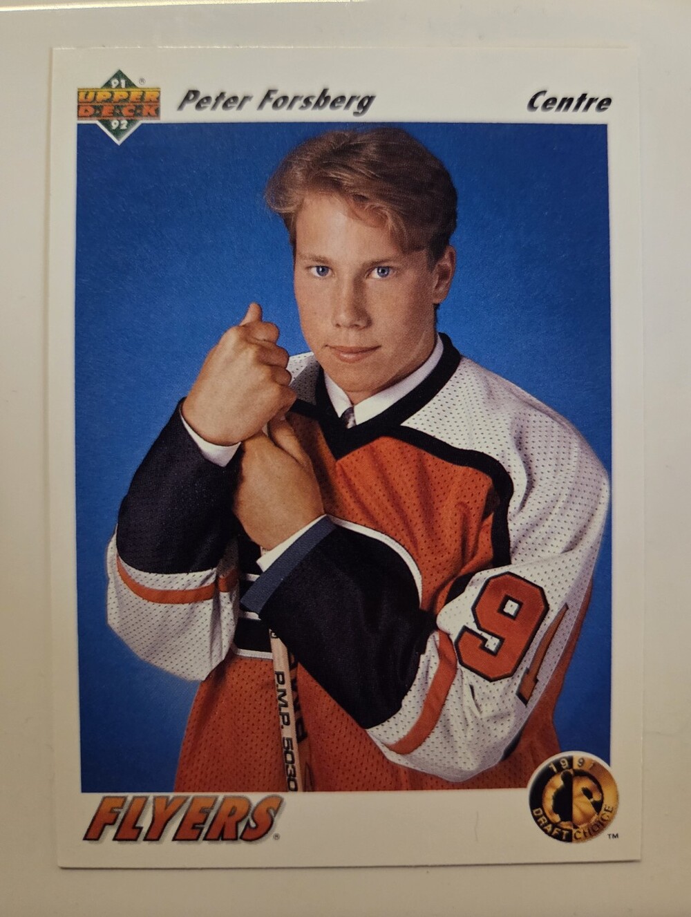 Peter Forsberg Upper Deck Rookie Card - French